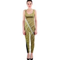 Yellow Leaf Fig Tree Texture Onepiece Catsuit by Nexatart
