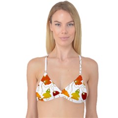 Vector Beautiful Maple Leaf Reversible Tri Bikini Top by Nexatart