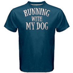 Running With My Dog - Men s Cotton Tee by FunnySaying