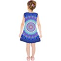 Power Flower Mandala   Blue Cyan Violet Kids  Tunic Dress View2