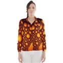 Bubbles Abstract Art Gold Golden Wind Breaker (Women) View1