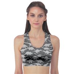 Gray Dinosaur Sport Bra by CoolDesigns