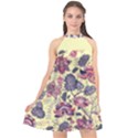 flower Halter Neckline Chiffon Dress  View1