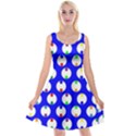 Easter Egg Fabric Circle Blue White Red Yellow Rainbow Reversible Velvet Sleeveless Dress View1
