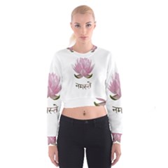 Namaste - Lotus Cropped Sweatshirt by Valentinaart
