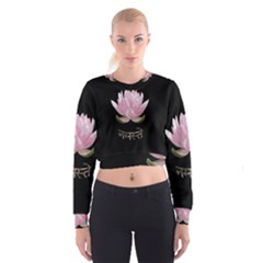 Namaste - Lotus Cropped Sweatshirt by Valentinaart