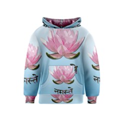 Namaste - Lotus Kids  Pullover Hoodie by Valentinaart