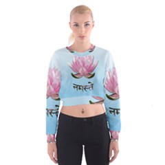 Namaste - Lotus Cropped Sweatshirt by Valentinaart