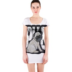 Pug Short Sleeve Bodycon Dress by Valentinaart