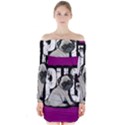 Pug Long Sleeve Off Shoulder Dress View1