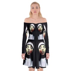 Horror Nuns Off Shoulder Skater Dress by Valentinaart