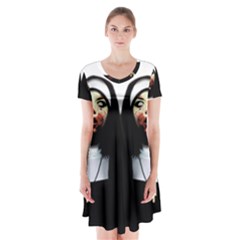 Horror Nuns Short Sleeve V-neck Flare Dress by Valentinaart