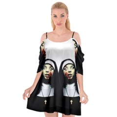 Horror Nuns Cutout Spaghetti Strap Chiffon Dress by Valentinaart