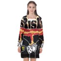 Nuclear Explosion Trump and Kim Jong Long Sleeve Chiffon Shift Dress  View1