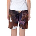Steampunk Wonderful Wild Horse With Clocks And Gears Women s Basketball Shorts View2