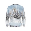 Awesome Running Horses In The Snow Kids  Sweatshirt View2