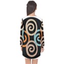 Abroad Spines Circle Long Sleeve Chiffon Shift Dress  View2