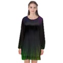 Colorful Light Ray Border Animation Loop Rainbow Motion Background Space Long Sleeve Chiffon Shift Dress  View1