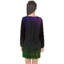 Colorful Light Ray Border Animation Loop Rainbow Motion Background Space Long Sleeve Chiffon Shift Dress  View2