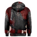 Awesmoe Black Horse With Flowers On Red Background Men s Zipper Hoodie View2