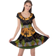 Halloween Zombie Hands Cap Sleeve Dress by Valentinaart