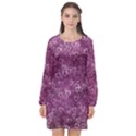 Heart pattern Long Sleeve Chiffon Shift Dress  View1