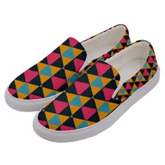 Triangles Pattern                      Men s Canvas Slip Ons by LalyLauraFLM