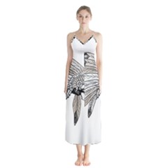Indian Chef  Button Up Chiffon Maxi Dress by Valentinaart