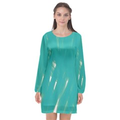 Background Green Abstract Long Sleeve Chiffon Shift Dress  by Nexatart