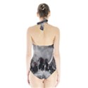 Awesome Wild Black Horses Running In The Night Halter Swimsuit View2