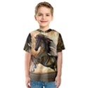Steampunk, Wonderful Steampunk Horse With Clocks And Gears, Golden Design Kids  Sport Mesh Tee View1