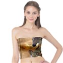 Steampunk, Wonderful Steampunk Horse With Clocks And Gears, Golden Design Tube Top View1