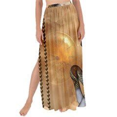 Steampunk, Wonderful Steampunk Horse With Clocks And Gears, Golden Design Maxi Chiffon Tie-up Sarong by FantasyWorld7