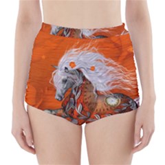 Steampunk, Wonderful Wild Steampunk Horse High-waisted Bikini Bottoms by FantasyWorld7