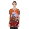 Steampunk, Wonderful Wild Steampunk Horse Skirt Hem Sports Top View1