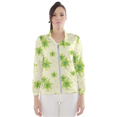 Leaf Green Star Beauty Wind Breaker (women) by Mariart