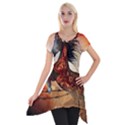 Awesome Creepy Running Horse With Skulls Short Sleeve Side Drop Tunic View1