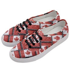 Canadian Flag Motif Pattern Women s Classic Low Top Sneakers by dflcprints