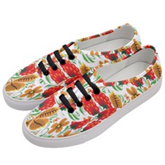 Flower Floral Red Yellow Leaf Green Sexy Summer Women s Classic Low Top Sneakers by Mariart