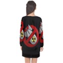 No nuclear weapons Long Sleeve Chiffon Shift Dress  View2