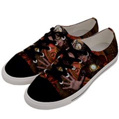 Steampunk, Wonderful Steampunk Lady Men s Low Top Canvas Sneakers by FantasyWorld7
