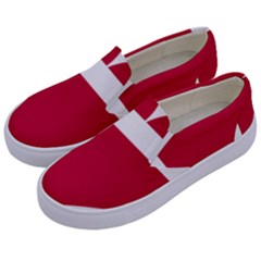 Heart Love Flag Denmark Red Cross Kids  Canvas Slip Ons by Celenk