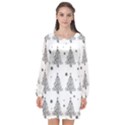 Christmas tree - pattern Long Sleeve Chiffon Shift Dress  View1
