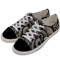 Background Abstract Beige Black Women s Low Top Canvas Sneakers by Celenk