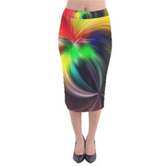Circle Lines Wave Star Abstract Velvet Midi Pencil Skirt by Celenk
