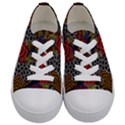 Aboriginal Art - Waterholes Kids  Low Top Canvas Sneakers View1