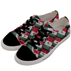 Mexican Flag Pattern Design Men s Low Top Canvas Sneakers by dflcprints