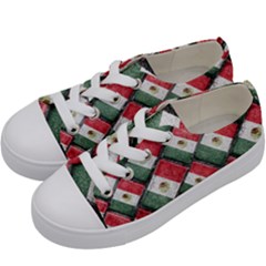 Mexican Flag Pattern Design Kids  Low Top Canvas Sneakers by dflcprints