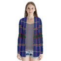 Blue Heather Plaid Drape Collar Cardigan View1