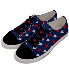 Patriotic Colors America Usa Red Men s Low Top Canvas Sneakers by Celenk
